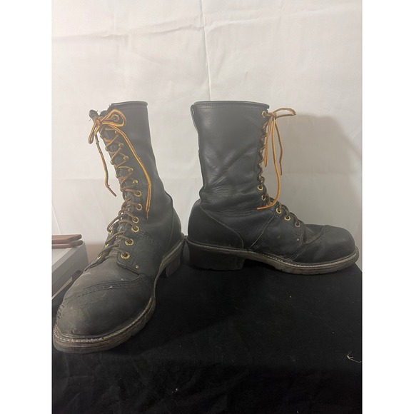 Carolina 1905 Linesman Boots Mens 
10D Black Leather Vibram Sole USA Made EH main image 5